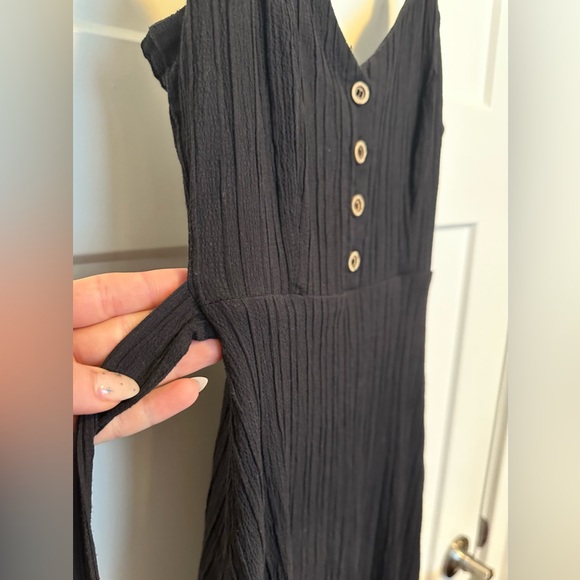 Lulus Cruise to Capri Black Belted Button Front Midi Dress - Picture 9 of 10